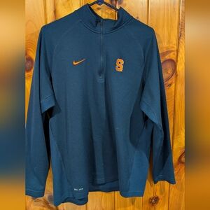 Nike Dri-Fit Syracuse University Orange Navy Blue 1/4 Quarter Zip Pullover